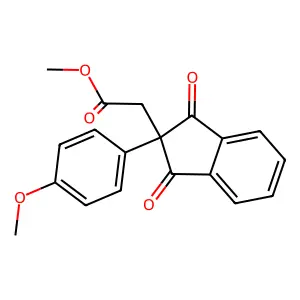 [2-(4-Methoxy-phenyl)-1,3-dioxo-indan-2-yl]-acetic acid methyl ester structure