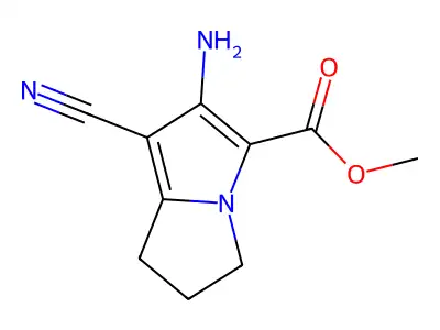 methyl 6-amino-7-cyano-2,3-dihydro-1H-pyrrolizine-5-carboxylate structure