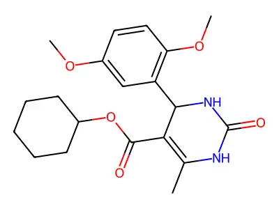 cyclohexyl 4-(2,5-dimethoxyphenyl)-6-methyl-2-oxo-1,2,3,4-tetrahydropyrimidine-5-carboxylate structure