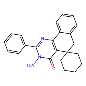 3-amino-2-phenylspiro[6H-benzo[h]quinazoline-5,1'-cyclohexane]-4-one structure