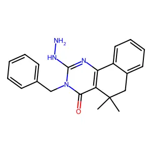 3-benzyl-2-hydrazinyl-5,5-dimethyl-6H-benzo[h]quinazolin-4-one structure