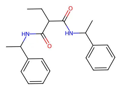 2-ethyl-N,N'-bis(1-phenylethyl)propanediamide structure