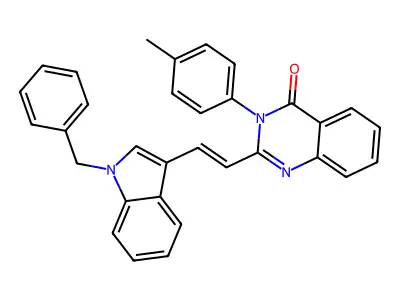 2-[(E)-2-(1-benzyl-1H-indol-3-yl)ethenyl]-3-(4-methylphenyl)quinazolin-4(3H)-one structure
