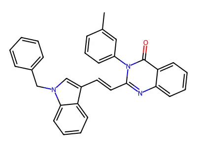 2-[(E)-2-(1-benzylindol-3-yl)ethenyl]-3-(3-methylphenyl)quinazolin-4-one structure