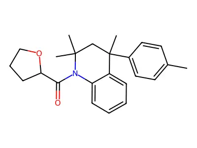 oxolan-2-yl-[2,2,4-trimethyl-4-(4-methylphenyl)-3H-quinolin-1-yl]methanone structure