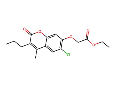 ethyl [(6-chloro-4-methyl-2-oxo-3-propyl-2H-chromen-7-yl)oxy]acetate structure