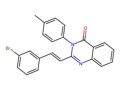 2-[(E)-2-(3-bromophenyl)ethenyl]-3-(4-methylphenyl)quinazolin-4-one structure
