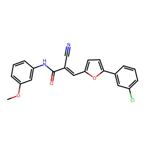 (Z)-3-(5-(3-chlorophenyl)furan-2-yl)-2-cyano-N-(3-methoxyphenyl)acrylamide structure