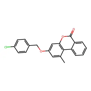 3-[(4-chlorobenzyl)oxy]-1-methyl-6H-benzo[c]chromen-6-one structure