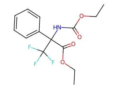 Ethyl 2-((ethoxycarbonyl)amino)-3,3,3-trifluoro-2-phenylpropanoate structure