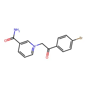 3-(Aminocarbonyl)-1-[2-(4-bromophenyl)-2-oxoethyl]pyridinium structure