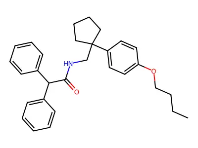 N-[[1-(4-butoxyphenyl)cyclopentyl]methyl]-2,2-diphenylacetamide structure