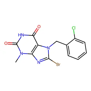 8-Bromo-7-(2-chloro-benzyl)-3-methyl-3,7-dihydro-purine-2,6-dione structure