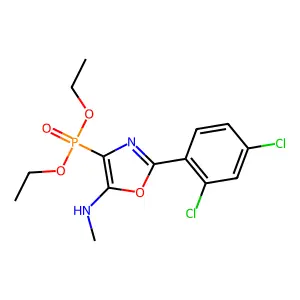 Diethyl [2-(2,4-dichlorophenyl)-5-(methylamino)-1,3-oxazol-4-yl]phosphonate structure