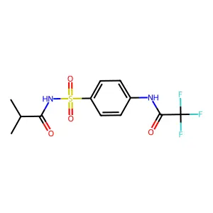 2-methyl-N-[4-[(2,2,2-trifluoroacetyl)amino]phenyl]sulfonylpropanamide structure