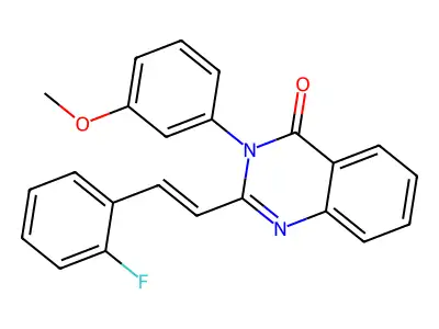 2-[(E)-2-(2-fluorophenyl)ethenyl]-3-(3-methoxyphenyl)quinazolin-4-one structure