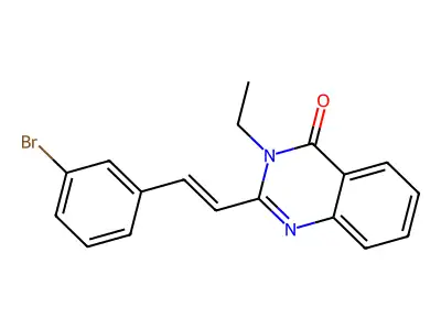2-[(E)-2-(3-bromophenyl)ethenyl]-3-ethylquinazolin-4-one structure