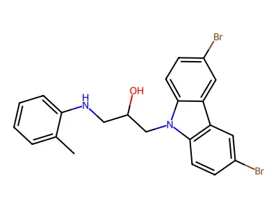 1-(3,6-Dibromocarbazol-9-yl)-3-(2-methylanilino)propan-2-ol structure