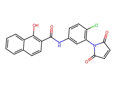 N-[4-chloro-3-(2,5-dioxopyrrol-1-yl)phenyl]-1-hydroxynaphthalene-2-carboxamide structure