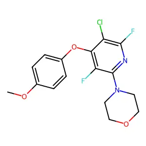 4-[5-Chloro-3,6-difluoro-4-(4-methoxyphenoxy)pyridin-2-yl]morpholine structure