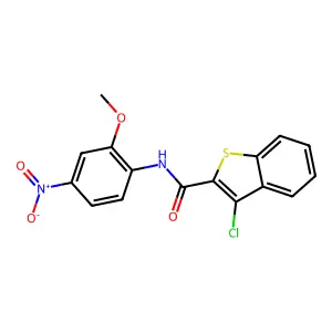 3-Chloro-N-(2-methoxy-4-nitrophenyl)-1-benzothiophene-2-carboxamide structure