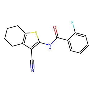 N-(3-cyano-4,5,6,7-tetrahydro-1-benzothien-2-yl)-2-fluorobenzamide structure