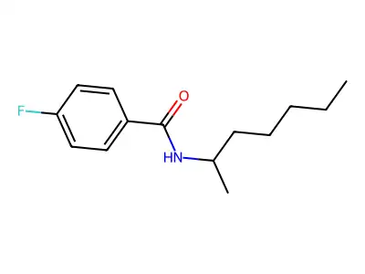 4-fluoro-N-(1-methylhexyl)benzamide structure