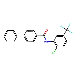N-[2-chloro-5-(trifluoromethyl)phenyl][1,1'-biphenyl]-4-carboxamide structure