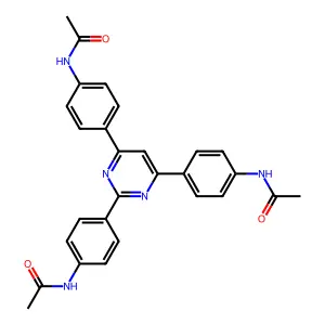 N-[4-[2,6-bis(4-acetamidophenyl)pyrimidin-4-yl]phenyl]acetamide structure