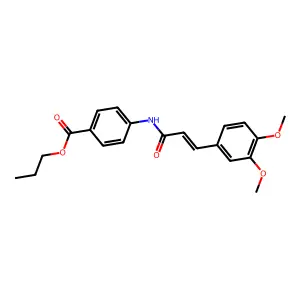 propyl 4-{[(2E)-3-(3,4-dimethoxyphenyl)prop-2-enoyl]amino}benzoate structure