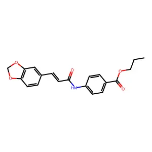 Propyl 4-((3-(1,3-benzodioxol-5-YL)acryloyl)amino)benzoate structure