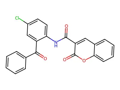 N-(2-benzoyl-4-chlorophenyl)-2-oxo-2H-chromene-3-carboxamide structure
