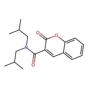 N,N-bis(2-methylpropyl)-2-oxochromene-3-carboxamide structure