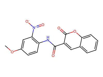 N-(4-methoxy-2-nitrophenyl)-2-oxochromene-3-carboxamide structure