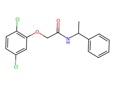 2-(2,5-dichlorophenoxy)-N-(1-phenylethyl)acetamide structure