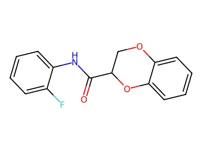 N-(2-fluorophenyl)-2,3-dihydro-1,4-benzodioxine-2-carboxamide structure