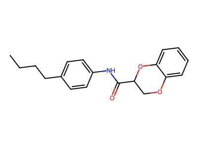 N-(4-butylphenyl)-2,3-dihydro-1,4-benzodioxine-2-carboxamide structure