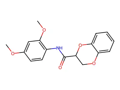 N-(2,4-dimethoxyphenyl)-2,3-dihydro-1,4-benzodioxine-2-carboxamide structure