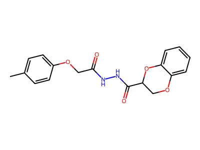 N-(2H,3H-benzo[e]1,4-dioxan-2-ylcarbonylamino)-2-(4-methylphenoxy)acetamide structure