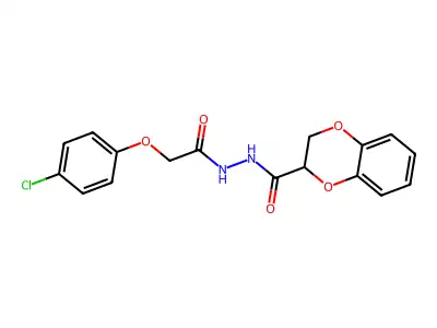 N'-[2-(4-chlorophenoxy)acetyl]-2,3-dihydro-1,4-benzodioxine-2-carbohydrazide structure