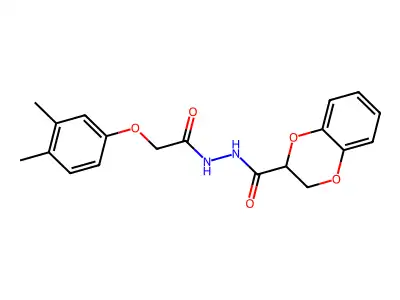 N'-[2-(3,4-dimethylphenoxy)acetyl]-2,3-dihydro-1,4-benzodioxine-2-carbohydrazide structure