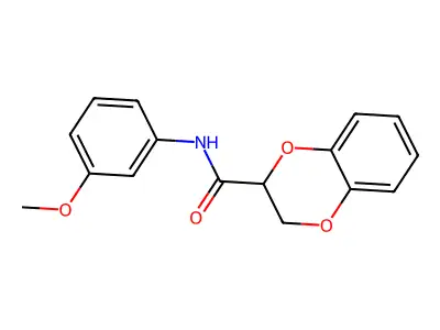 N-(3-methoxyphenyl)-2,3-dihydro-1,4-benzodioxine-2-carboxamide structure