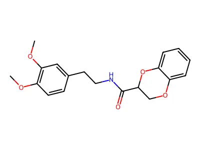 N-[2-(3,4-dimethoxyphenyl)ethyl]-2,3-dihydro-1,4-benzodioxine-2-carboxamide structure