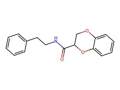 N-phenethyl-2,3-dihydro-1,4-benzodioxine-2-carboxamide structure