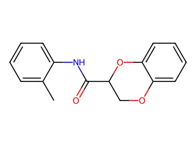 2,3-Dihydro-N-(2-methylphenyl)-1,4-benzodioxin-2-carboxamide structure