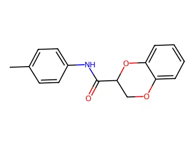 N-(4-methylphenyl)-2,3-dihydro-1,4-benzodioxine-2-carboxamide structure