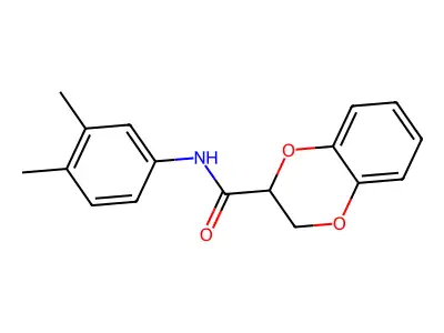 N-(3,4-dimethylphenyl)-2,3-dihydro-1,4-benzodioxine-2-carboxamide structure