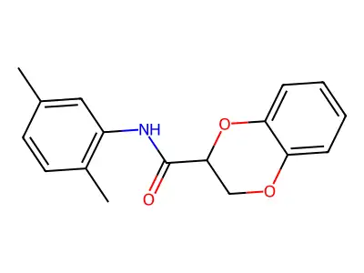 N-(2,5-dimethylphenyl)-2,3-dihydro-1,4-benzodioxine-2-carboxamide structure