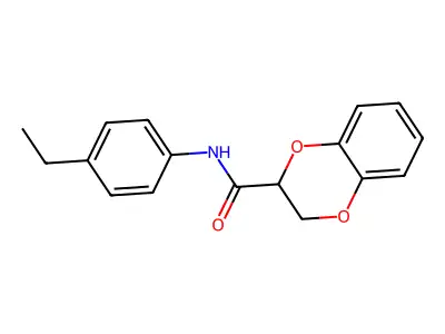 N-(4-ethylphenyl)-2,3-dihydro-1,4-benzodioxine-2-carboxamide structure