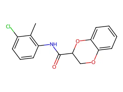 N-(3-chloro-2-methylphenyl)-2,3-dihydro-1,4-benzodioxine-2-carboxamide structure